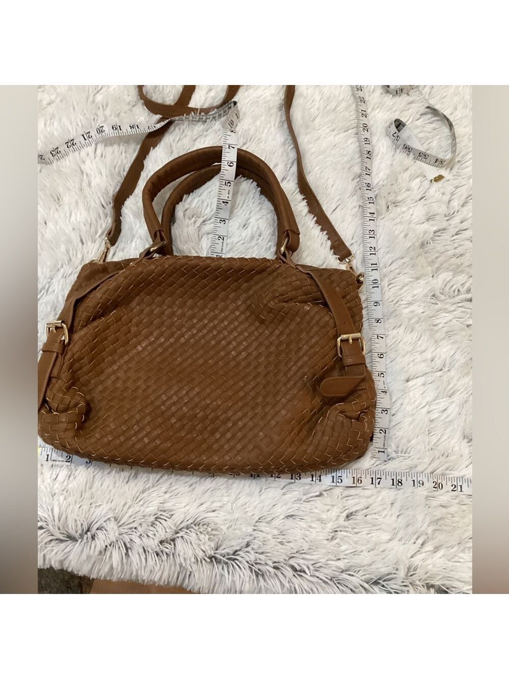 Maurice’s Adjustable removable strap handbag brown basket weave style - Picture 4 of 13